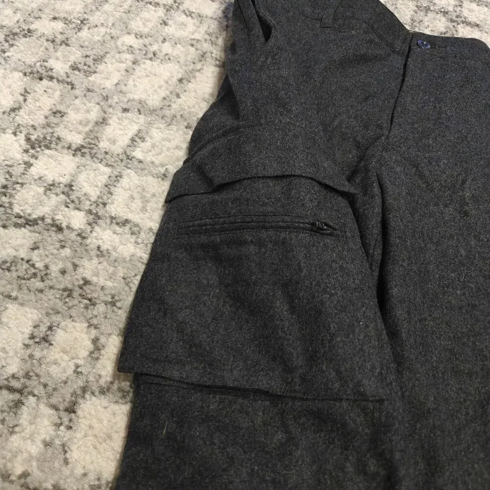 Banana Republic Dawson Wool Blend Cargo Pants Mens 38x32 Charcoal Gray Lined